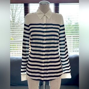 WHBM silk button up long sleeve blouse